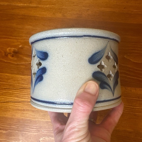 NWOB Wisconsin Pottery 6” Bowl Candleholder Ceramic Quatrefoil Maker’s Mark - Picture 5 of 9